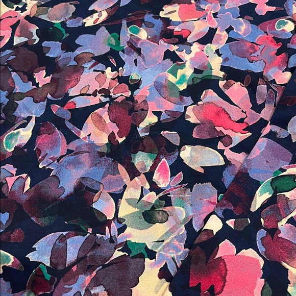 NWT Talbots Navy and Pink Floral Quarter-Zip Pullover. Size Petite Small - Picture 6 of 15